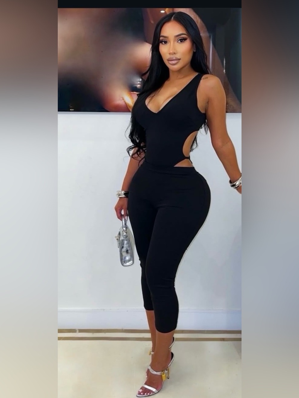 Women's Black Scrunch-Back High-Rise Skinny Leggings